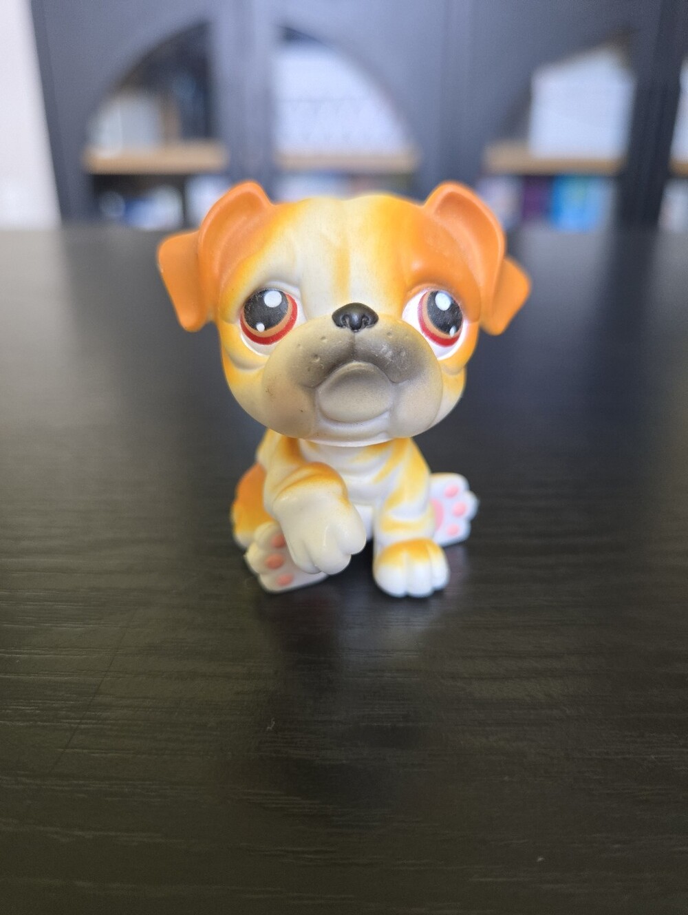 Littlest Pet Shop LPS #46 Bulldog Orange Tan Cream Figure